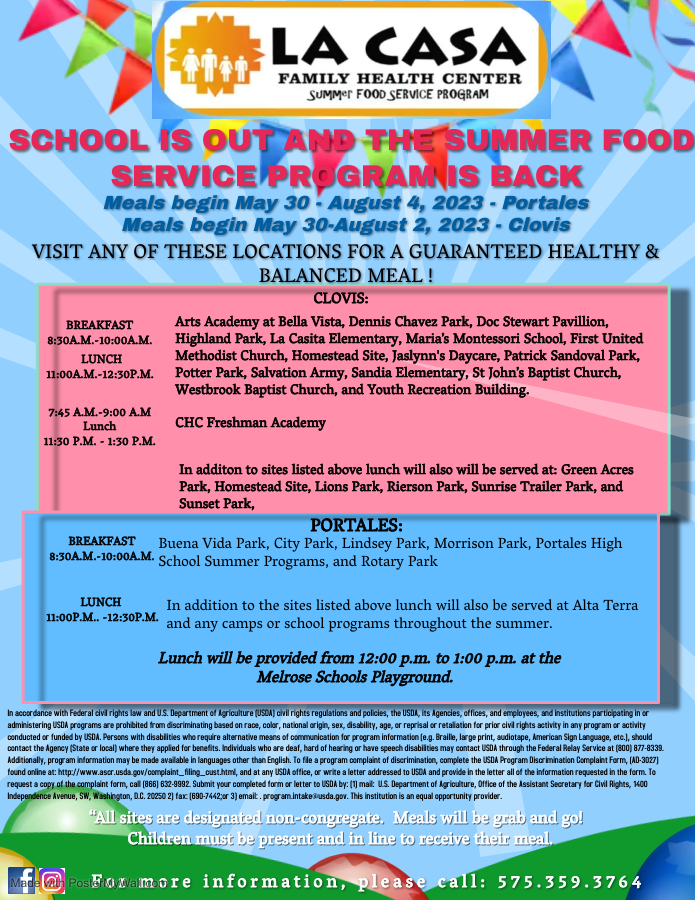 La Casa Summer Food Program 2023